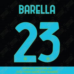 Barella 23 (Official Inter Milan 2021/22 Third Club Name and Numbering)
